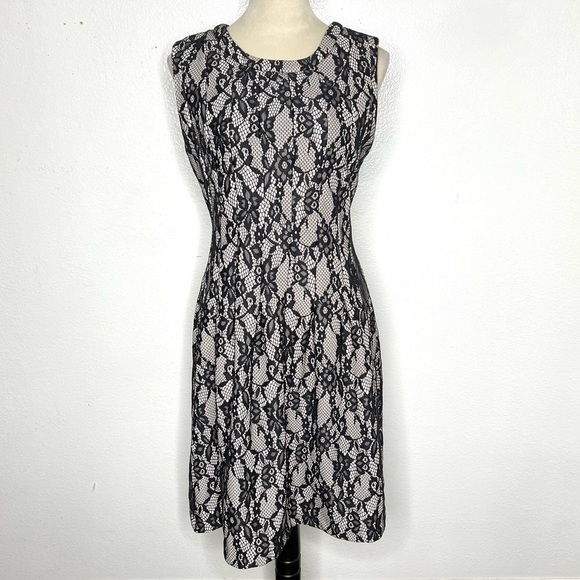 ANTHROPOLOGIE HD In Paris Violante Black Lace Mini A-Line Dress Size Medium - Picture 4 of 15
